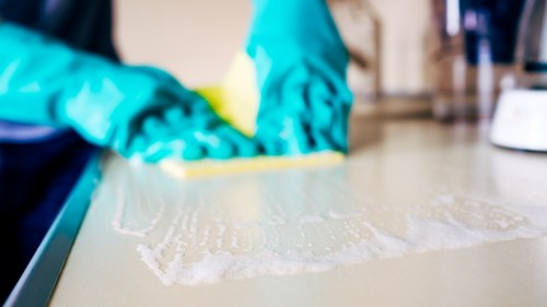 Detailed post-construction dust removal from kitchen surfaces in Westminster