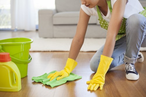 Local domestic cleaner wiping down a kitchen in Westminster